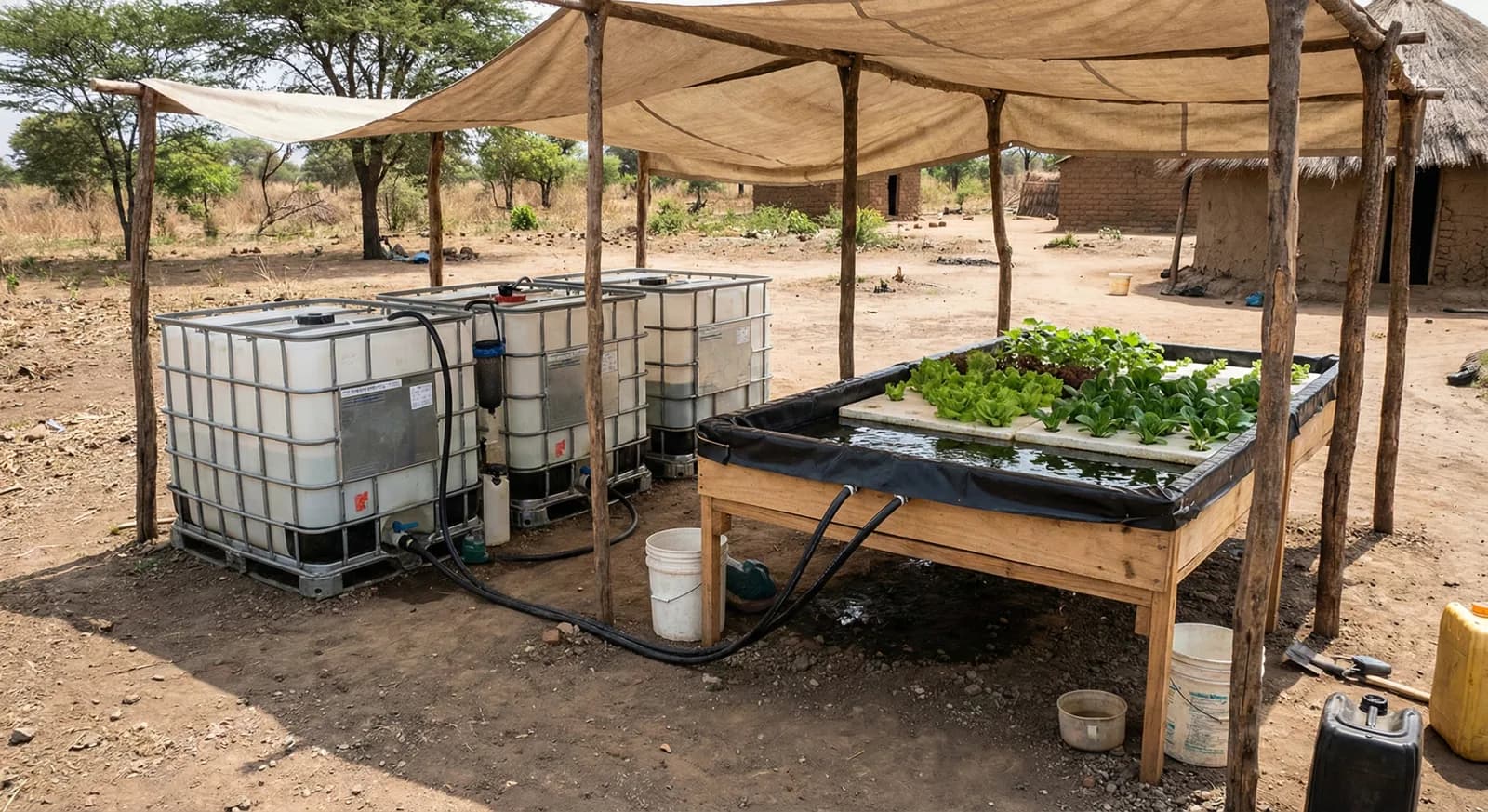 Aquaponics pilot system for practical aquaculture training and field implementation